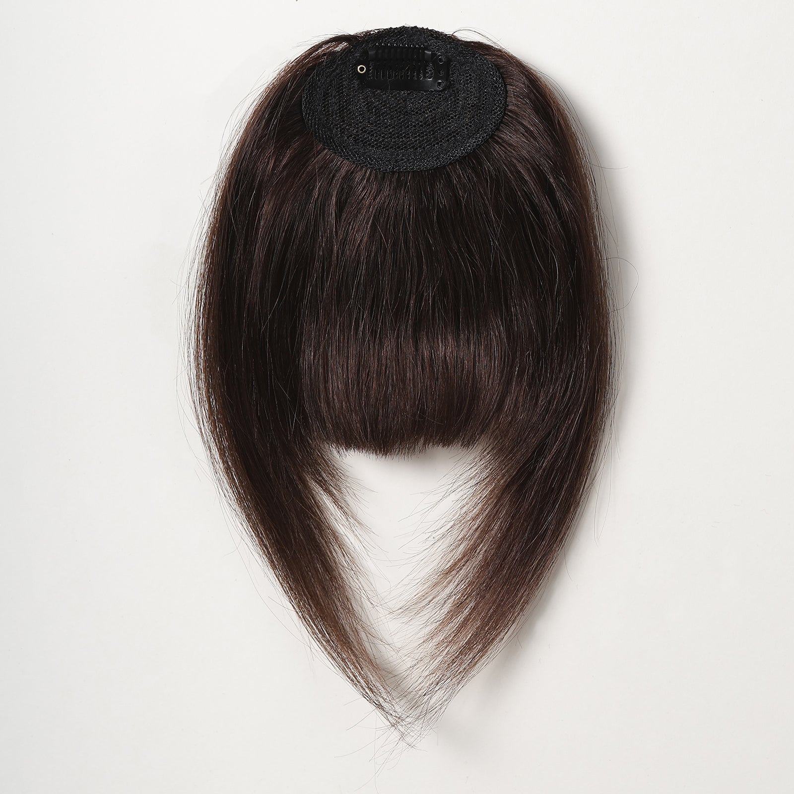 Frange à Clip Cheveux Naturels - Brun Foncé