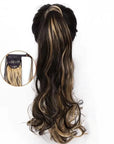 Extension Queue De Cheval Bouclée Châtain méché blond - Perruque Femme