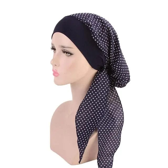 Foulard Turban Coton Bleu Marine