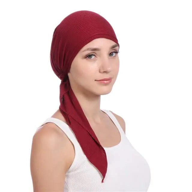 Foulard Turban Coton Couleur Rouge