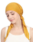 Foulard Turban Coton Jaune - Perruque Femme