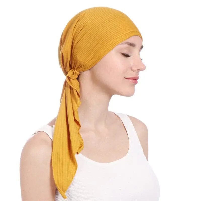 Foulard Turban Coton Jaune