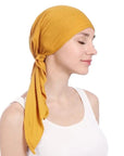 Foulard Turban Coton Jaune - Perruque Femme