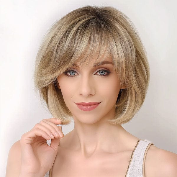 Perruque Naturelle Blonde Carré Court - Lysiane