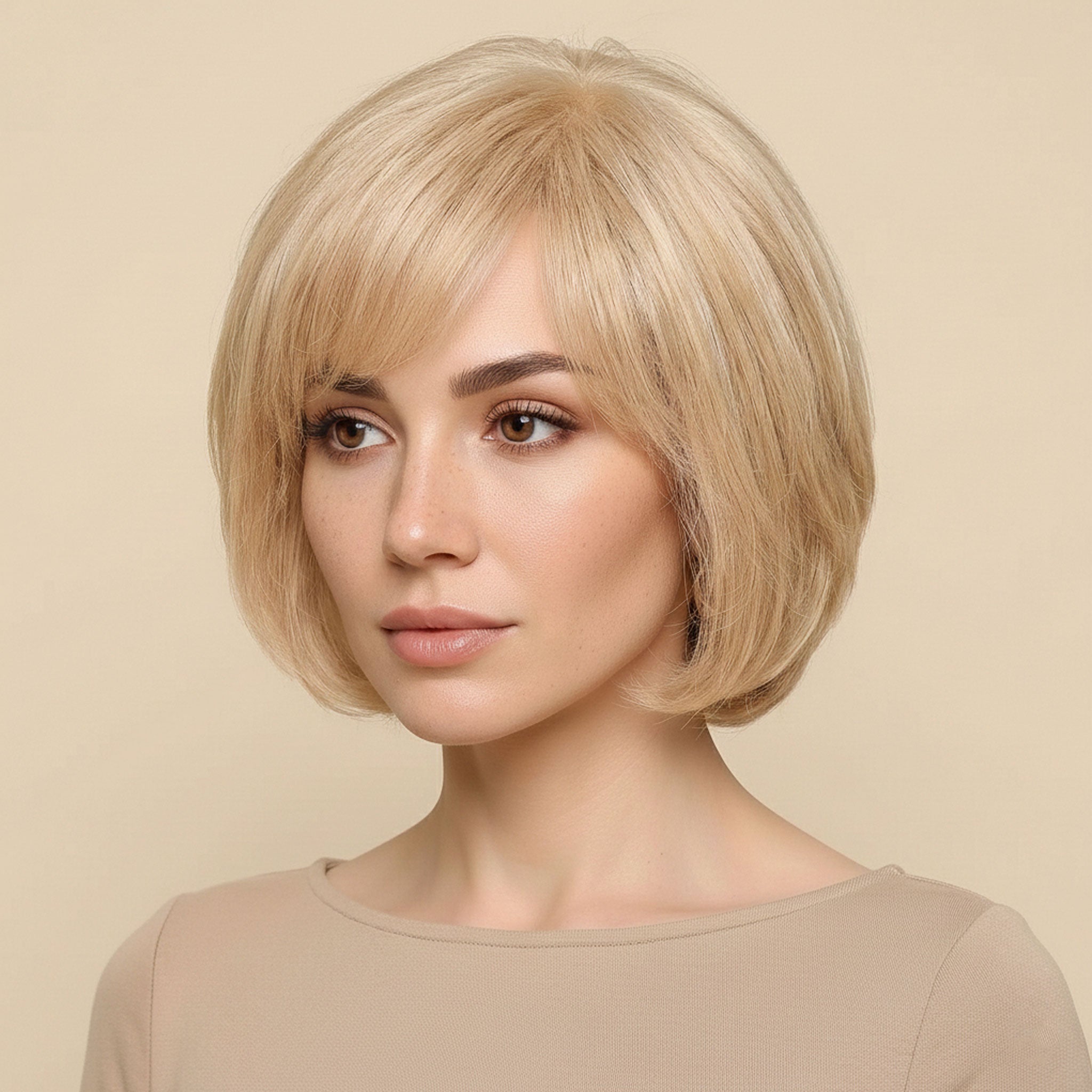 Perruque Naturelle Blonde Carré Court - Noëlle