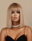 Perruque Naturelle Blonde Carré Mi-Long - Iris