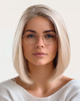 Perruque Naturelle Blonde Carré Mi-Long - Sandrine