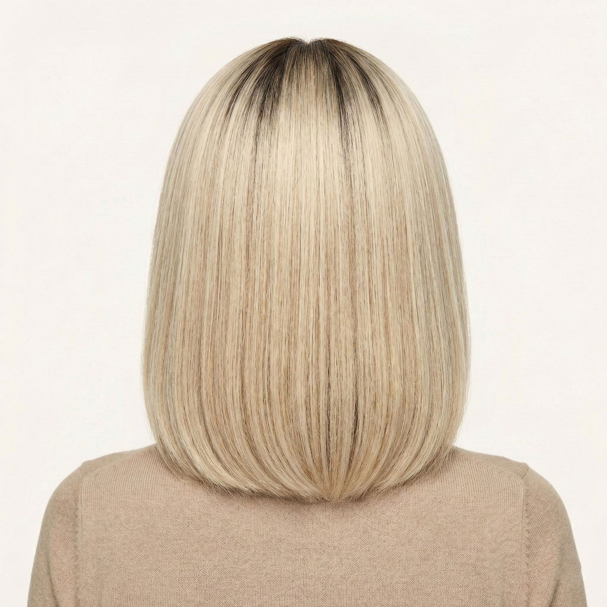 Perruque Naturelle Blonde Carré Mi-Long - Viviane