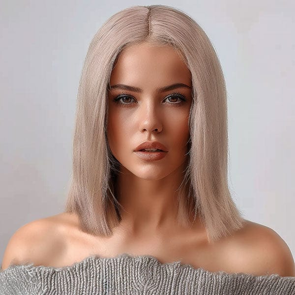 Perruque Naturelle Blonde Carré Mi-Long - Viviane