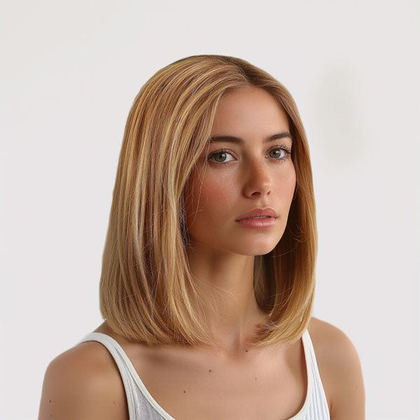 Perruque Naturelle Blonde Carré Mi-Long - Zina