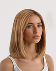 Perruque Naturelle Blonde Carré Mi-Long - Zina