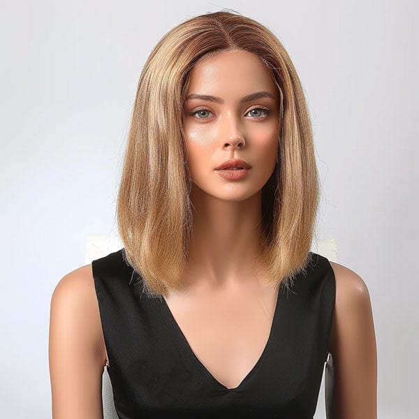 Perruque Naturelle Blonde Carré Mi-long - Reine