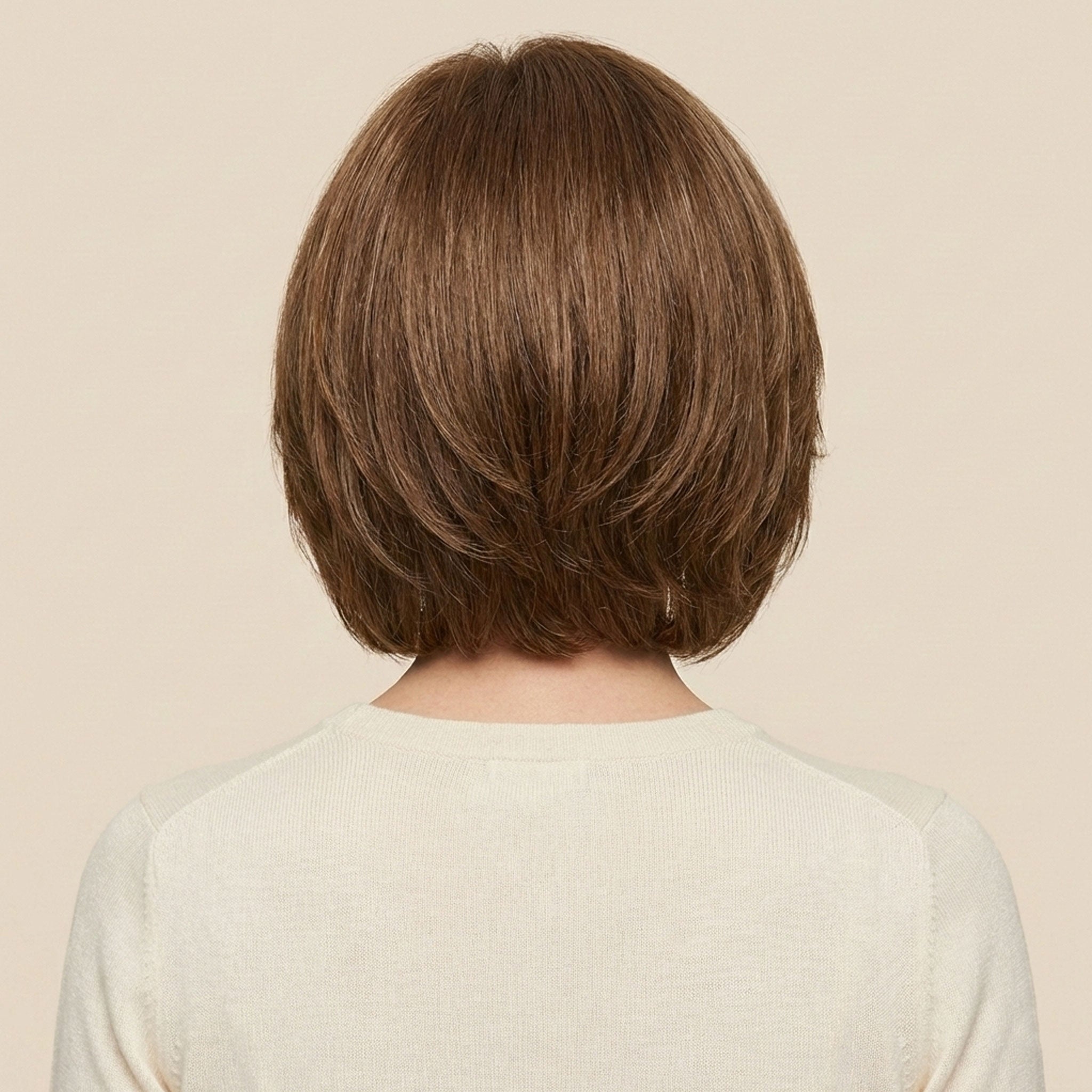 Perruque Naturelle Brune Carré Court - Rachel - dos