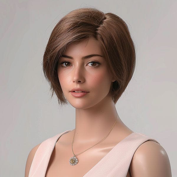 Perruque Naturelle Brune Courte - Amal