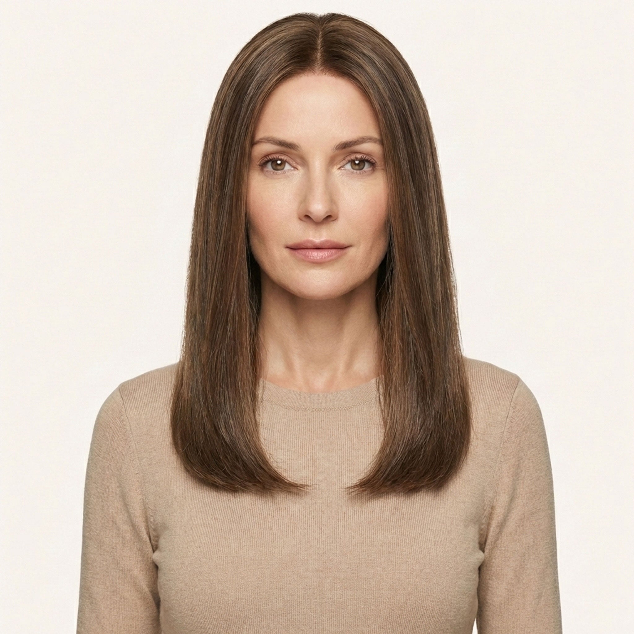 Perruque Naturelle Brune Longue - Édith