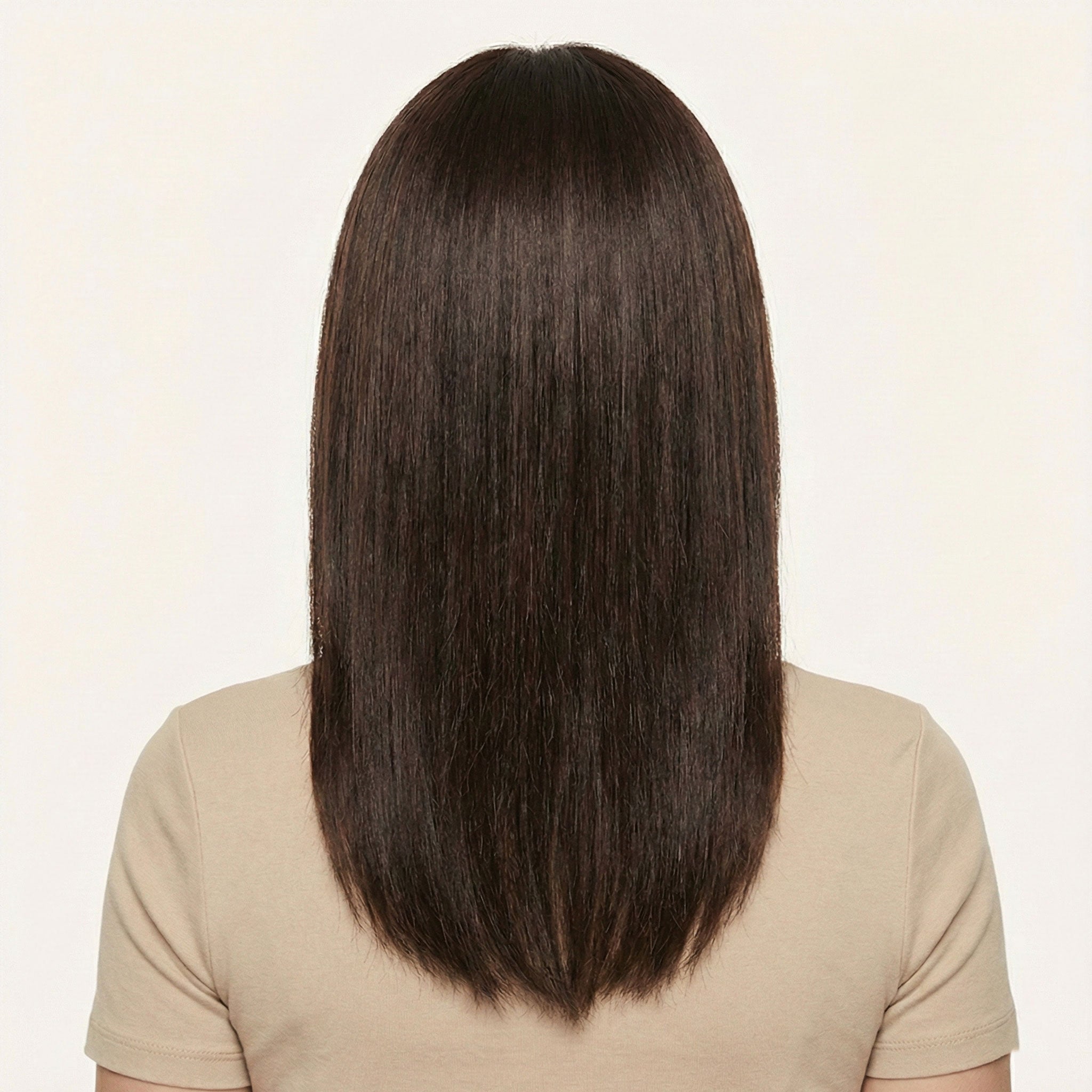 Perruque Naturelle Brune Longue - Gladys - dos