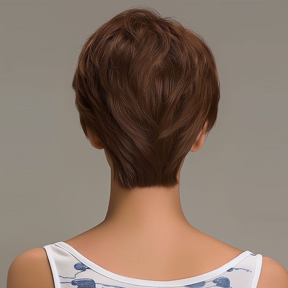 Perruque Semi naturelle Brune Carré Court - Anastasia