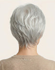Perruque Semi naturelle Grise Courte - Clara - dos