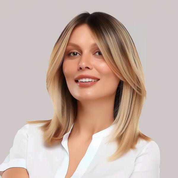 Perruque Synthétique Blonde Carré Mi-Long - Éléonore