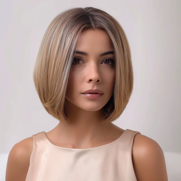 Perruque Synthétique Blonde Carré Mi-Long - Zephyrine