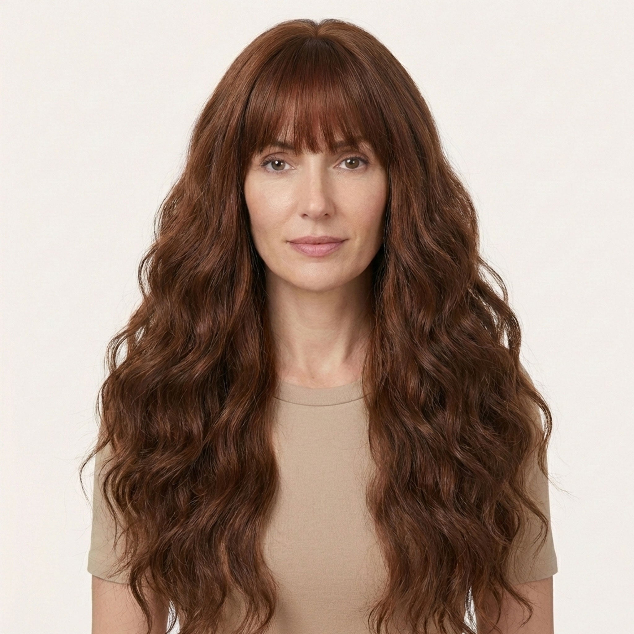 Perruque Synthétique Brune Bouclée Longue - Clarisse