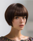 Perruque Synthétique Brune Carré Court - Fanny