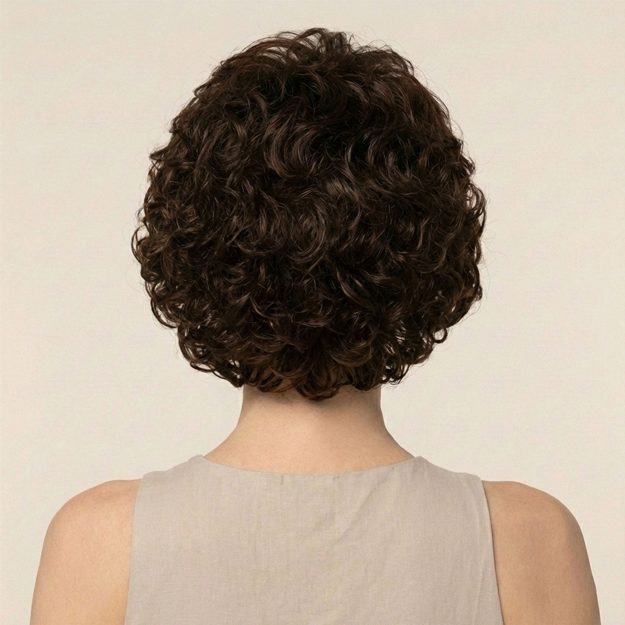 Perruque Synthétique Brune Carré Court - Mia - dos