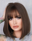 Perruque Synthétique Brune Carré Court - Amandine - Perruque Femme