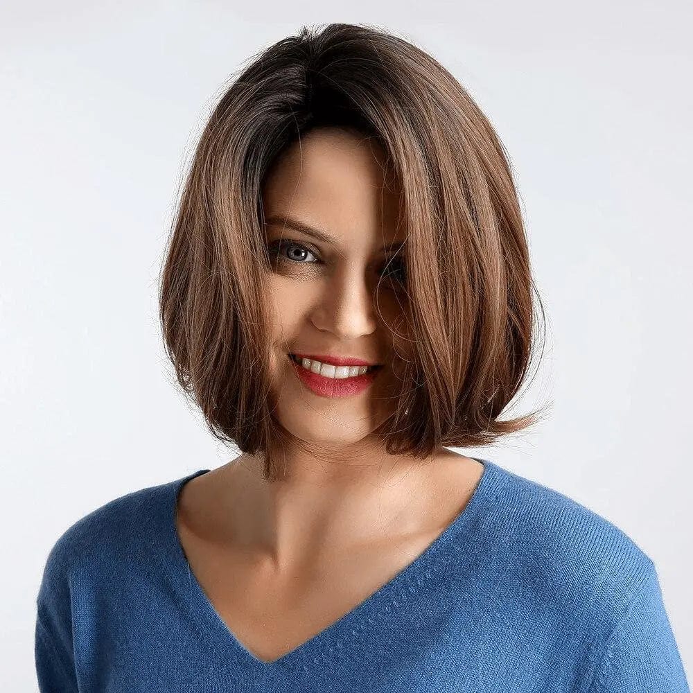 Perruque Synthétique Brune Carré Court - Oralia