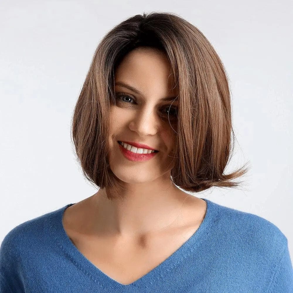 Perruque Synthétique Brune Carré Court - Oralia
