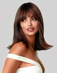 Perruque Synthétique Brune Carré Long - Greta