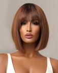 Perruque Synthétique Brune Carré Long - Oriane