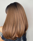 Perruque Synthétique Brune Carré Long - Lysandra - Perruque Femme