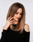 Perruque Synthétique Brune Carré Long - Uma