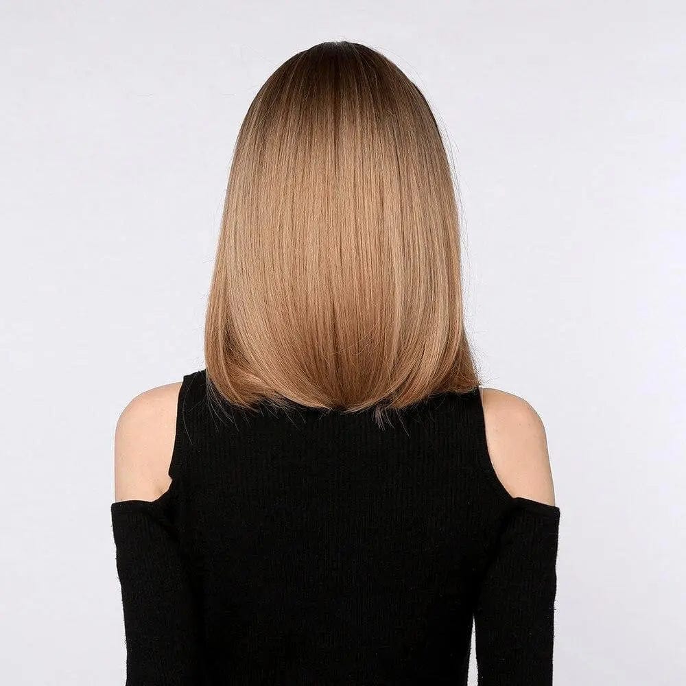 Perruque Synthétique Brune Carré Long - Uma