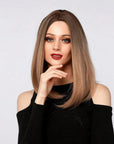 Perruque Synthétique Brune Carré Long - Uma