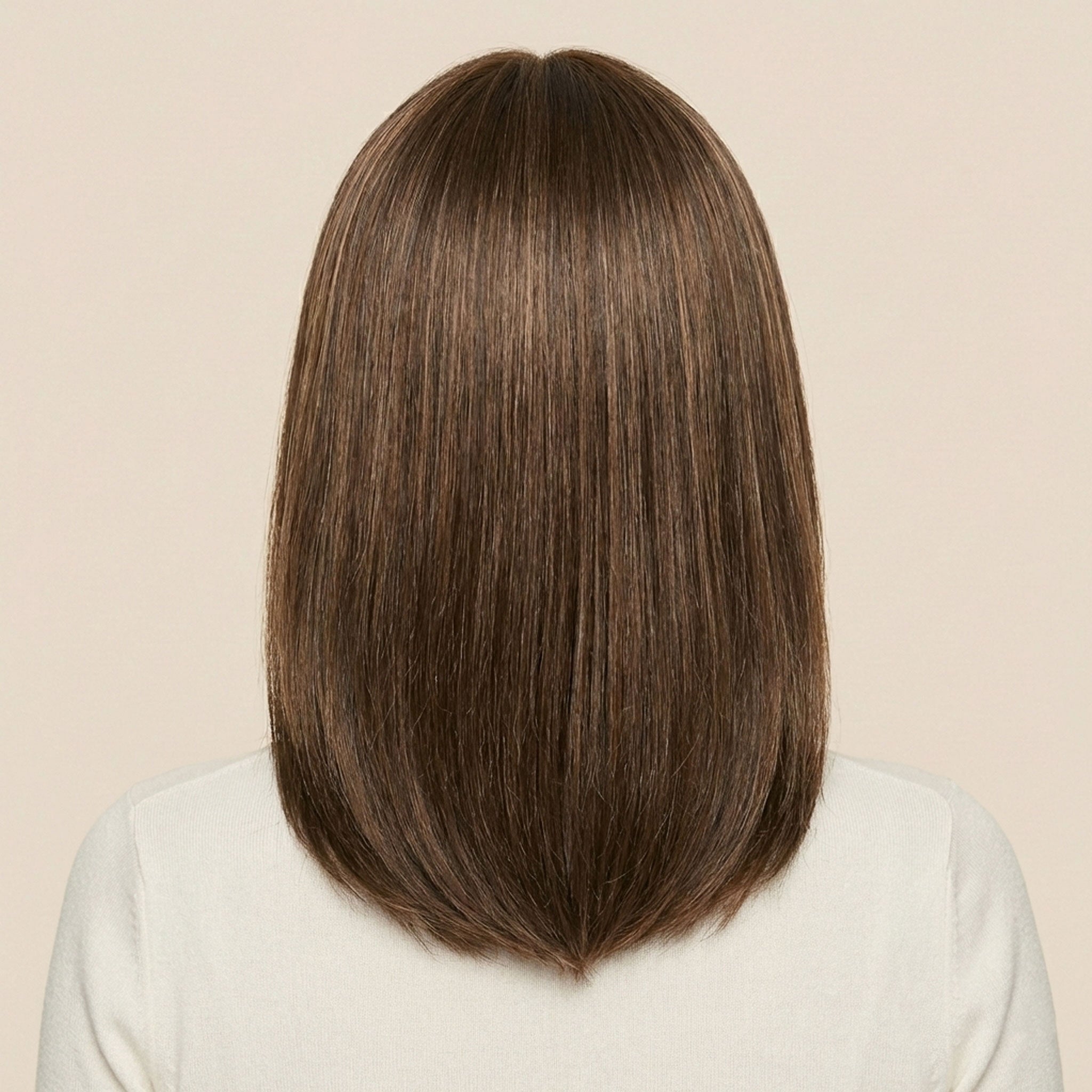 Perruque Synthétique Brune Carré Mi-Long - Justine - dos