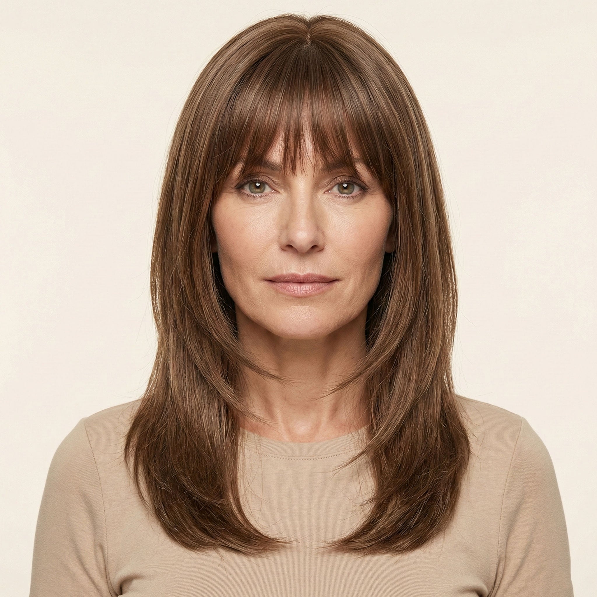 Perruque Synthétique Brune Carré Mi-Long - Ysanne