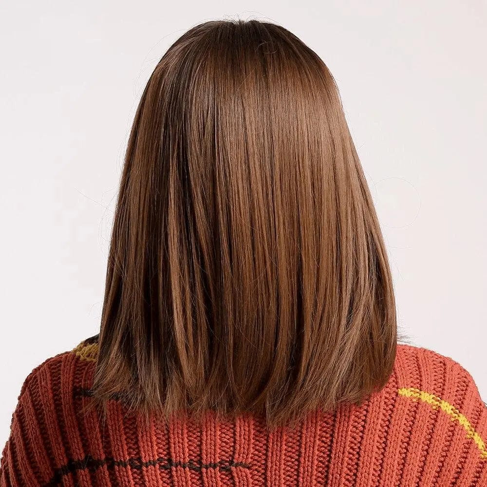 Perruque Synthétique Brune Carré Mi-Long - Justine