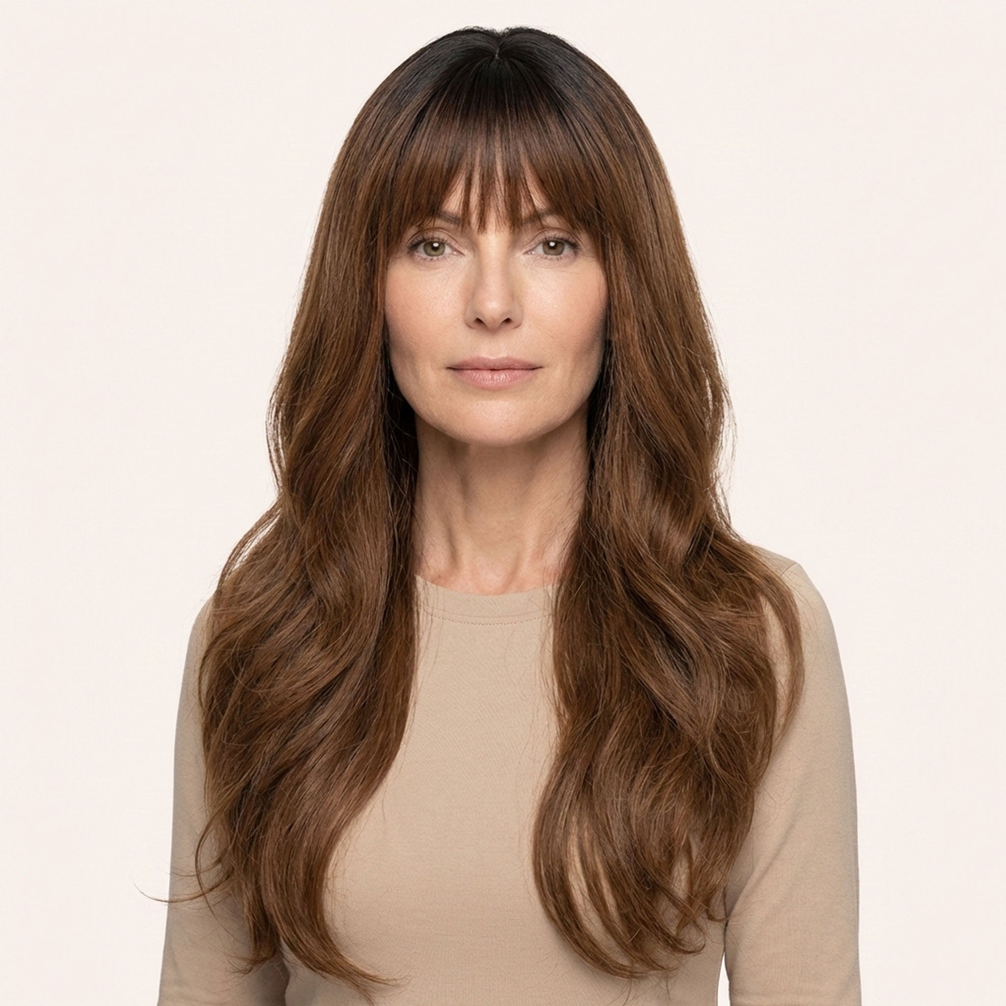 Perruque Synthétique Brune Longue - Élisa