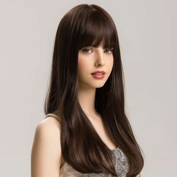 Perruque Synthétique Brune Longue - Eulalie