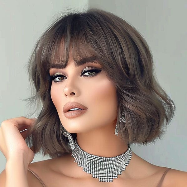 Perruque Synthétique Brune Carré Court - Maelle