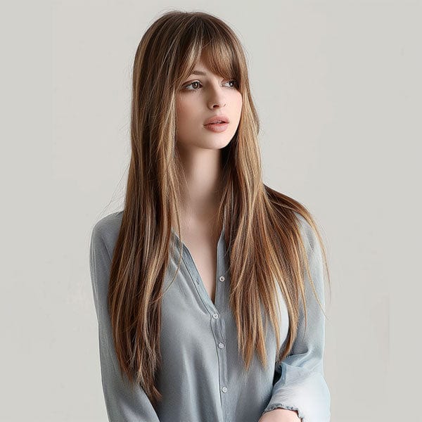 Perruque Synthétique Brune Longue - Kiara