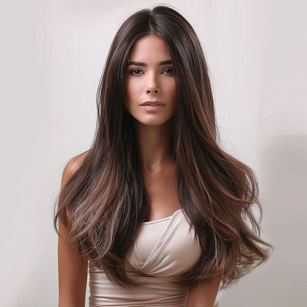 Perruque Synthétique Brune Longue - Nyssa