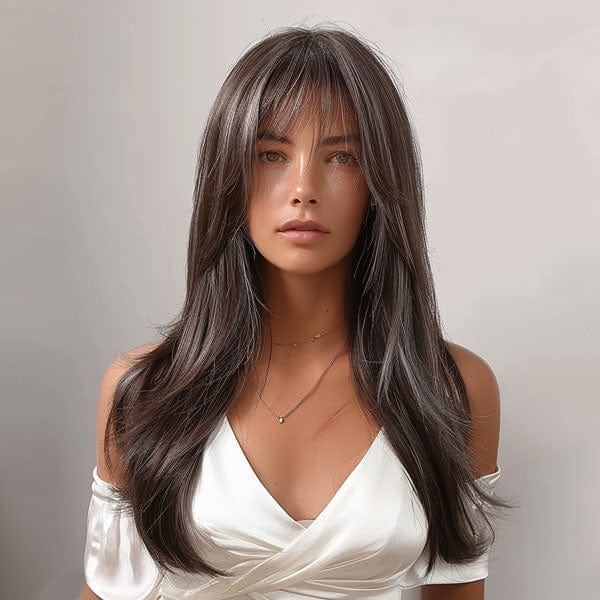 Perruque Synthétique Brune Longue - Philomena