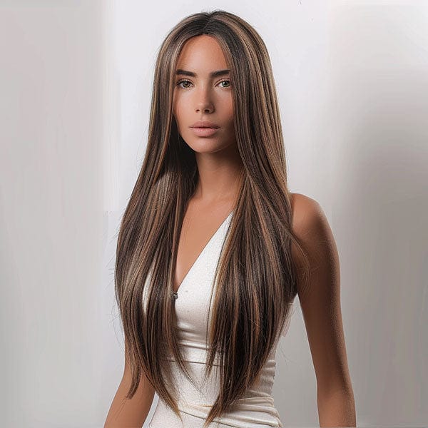 Perruque Synthétique Brune Longue - Sapphira