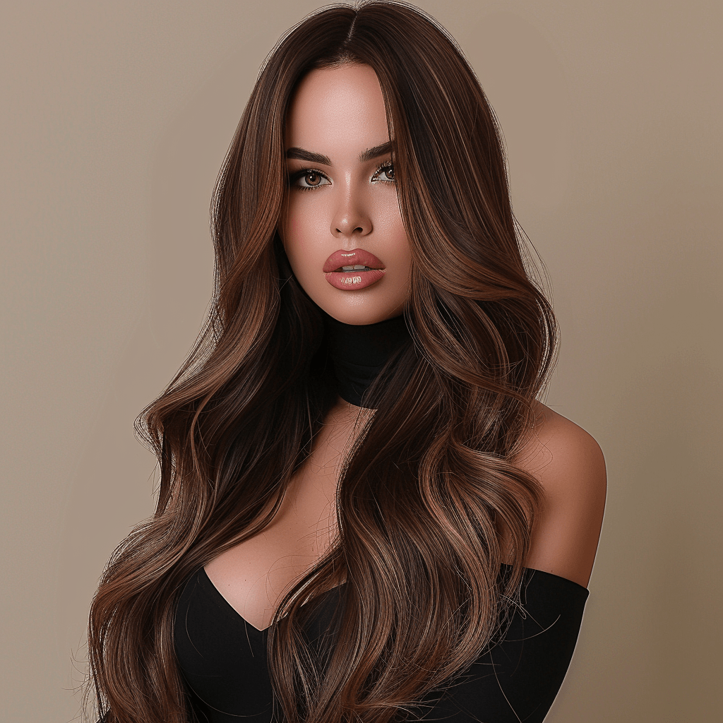 Perruque brune discount longue