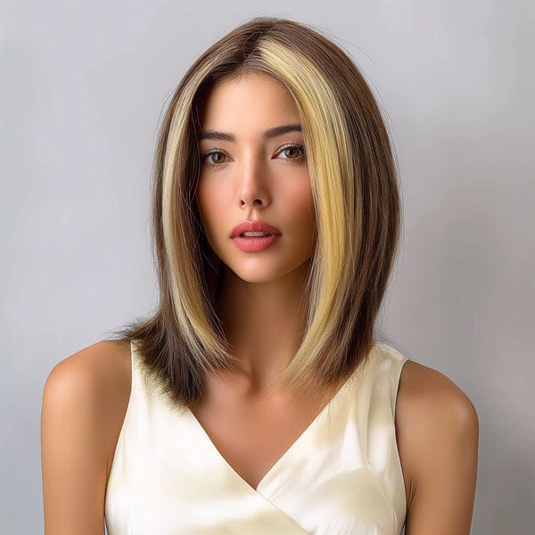 Perruque Synthétique Brune Mi-Longue - Alouette