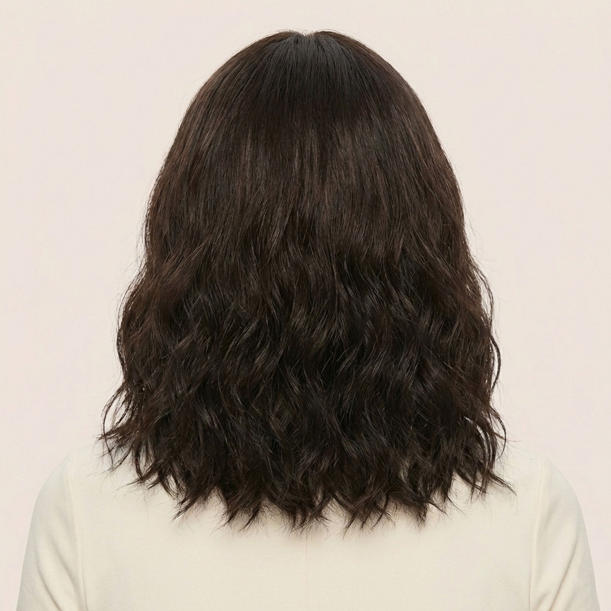 Perruque Synthétique Brune Mi-Longue - Emma - dos