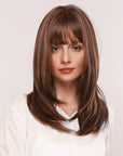 Perruque Synthétique Brune Mi-Longue - Karissa - Perruque Femme